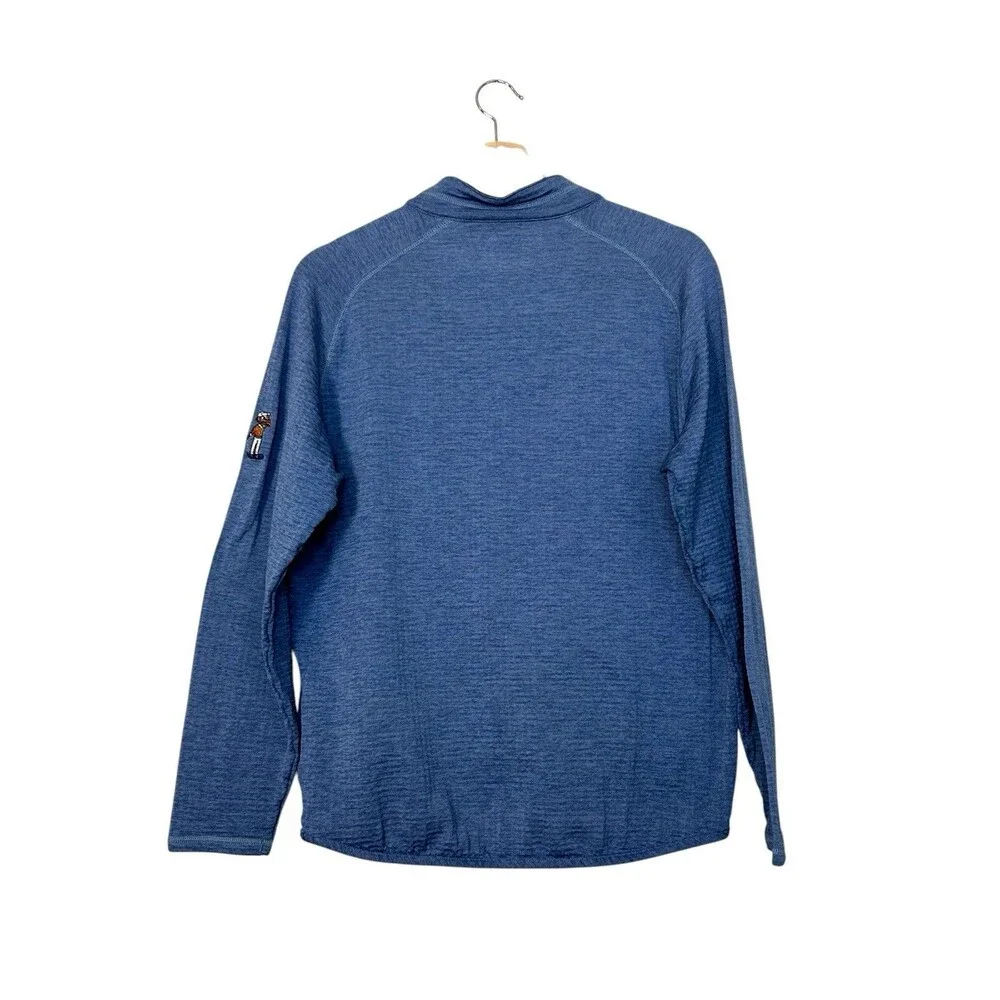 Peter Millar Pullover Extra Large Blue 1/4 Zip Waffle Grid Fleece Golf Stretch